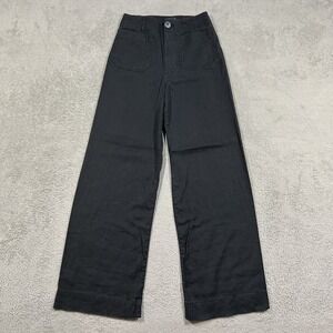 Maeve The Colette Pants Womens 24T Wide Leg Cropped Linen Viscose Patch Pockets